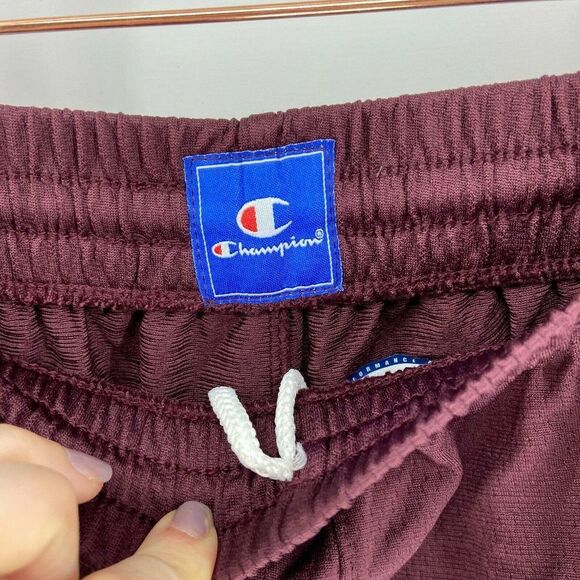 Champion Lacrosse Maroon White Drawstring Elastic Waist Shorts NWOT - Picture 2 of 5